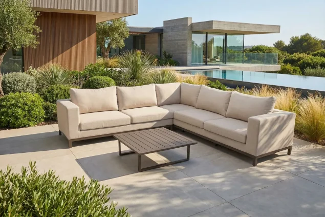 Flow Square hoekbank Pure Cacao/Beige