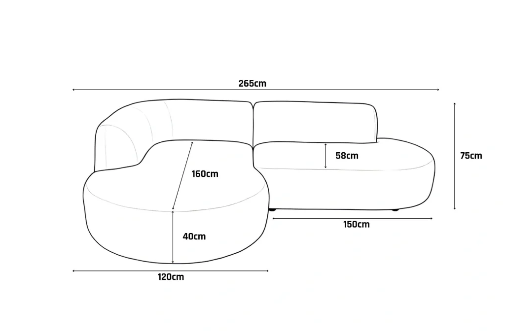 Flow luna chaise afmetingen