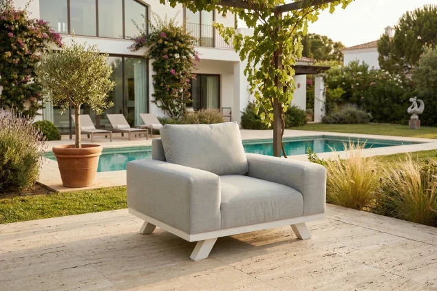 Flow. Easey loungestoel Lead chiné