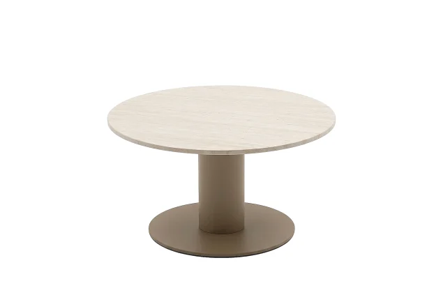 Flow Enso loungetafel Tuscan Sand met beige keramisch blad Ø 60 cm