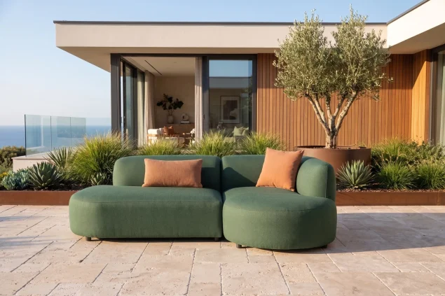 Flow Plush loungebank Play green rechts * Sale *