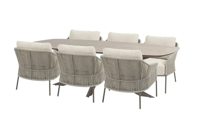 Taste by 4 Seasons Florence low dining set terre met Nevada low dining tafel terre 250 cm * SALE *