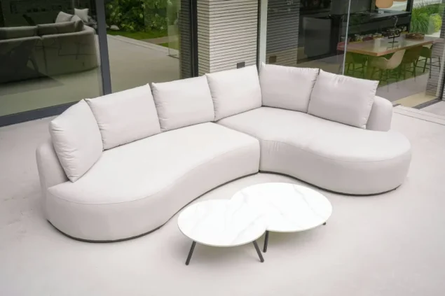Flow Cava hoek loungebank Graumel chalk (2dekans product)