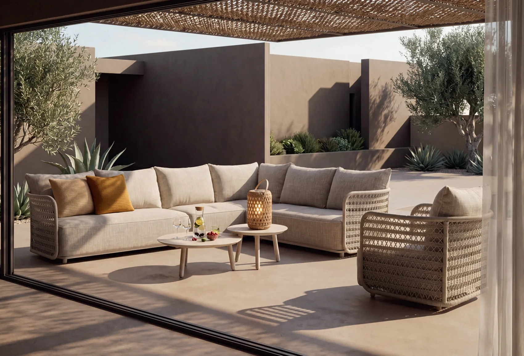 4 Seasons Outdoor Nova modulares Lounge-Set mit Salute Loungetischen